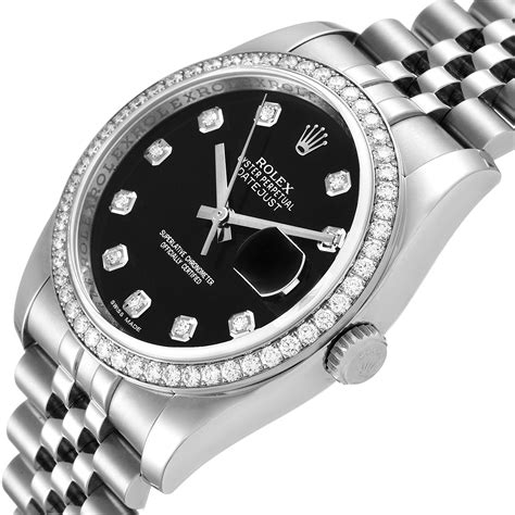 black faced rolex watches|rolex black face diamond bezel.